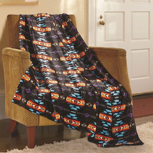 Navajo Print Silk Touch One Ply Blanket