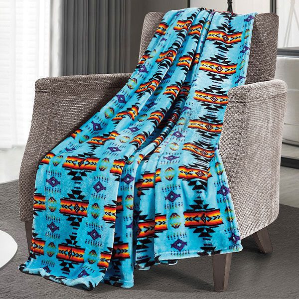 Navajo Print Silk Touch One Ply Blanket