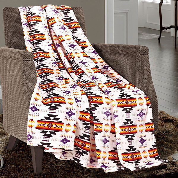 Navajo Print Silk Touch One Ply Blanket