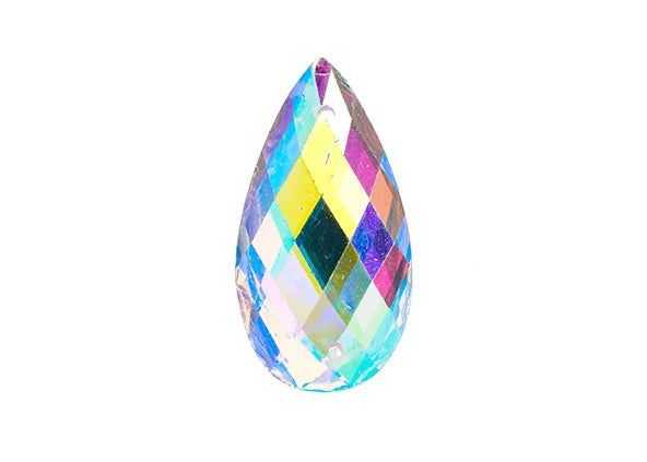 Resin Sew-on Metalico Stone Drop 16x30mm Crystal AB