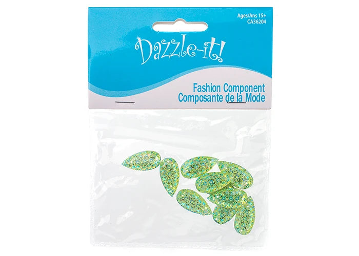 Resin Sew-on GummySpike(10pcs) Drop 10x20mm Lime Green AB