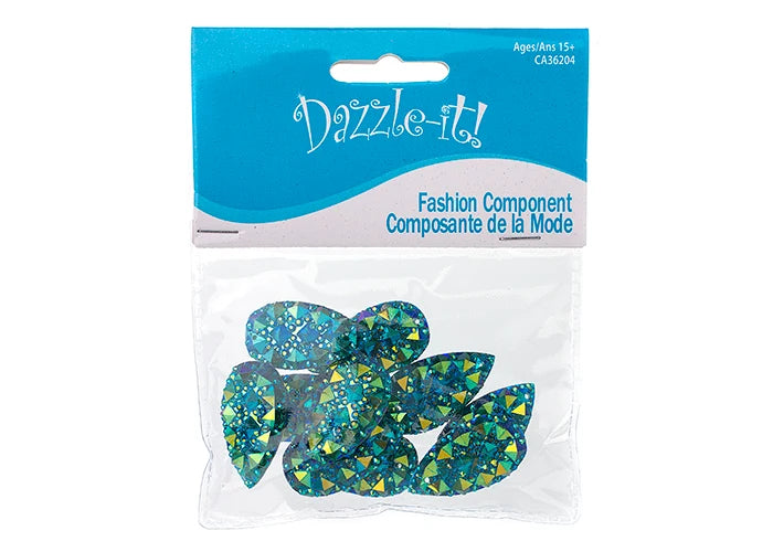 Resin Sew-on GummySpike(10pcs) Drop 16x30mm Emerald AB