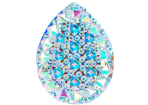 Resin Sew-on GummySpike(10pcs) Drop 30x40mm Crystal AB