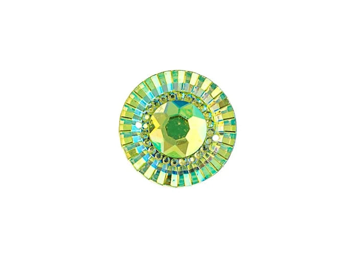 Resin Sew-On Piikki Stones 10pcs 20mm Round Lime AB