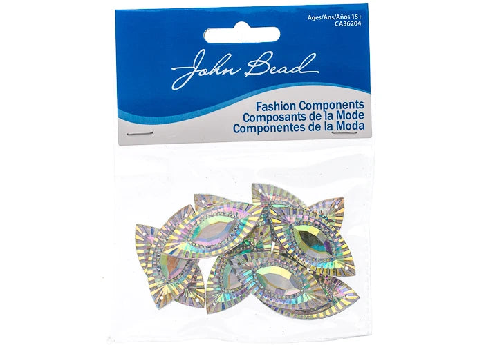 Resin Sew-On Piikki Stones 10pcs 18x40mm Navette Crystal AB