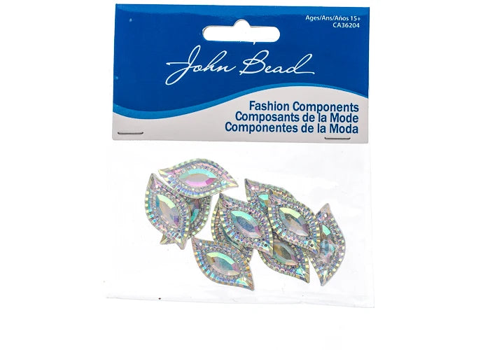 Resin Sew-On Piikki Stones 10pcs 15x30mm Navette Crystal AB