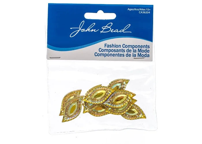 Resin Sew-On Piikki Stones 10pcs 15x30mm Navette Citrine AB