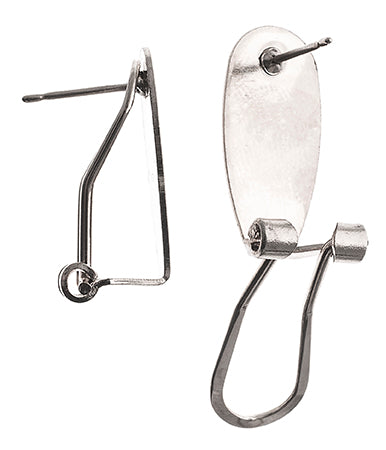 Fingernail Earring 10x20mm (25pr) Rhodium