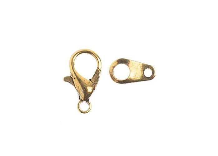 Lobster Clasp Set 12mm Antique Gold 10pcs