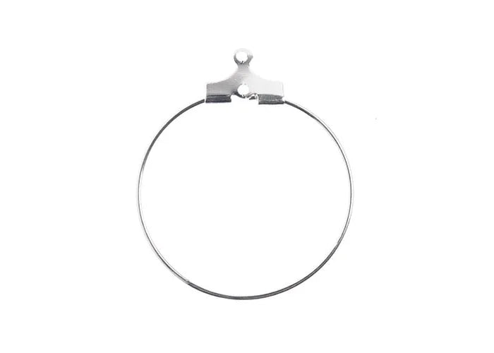 Earring Hoop Medium (apx 25mm) Silver 12pcs