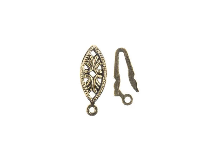 Fish Hook Clasp Set (apx7x20mm) Antique Gold 9pcs