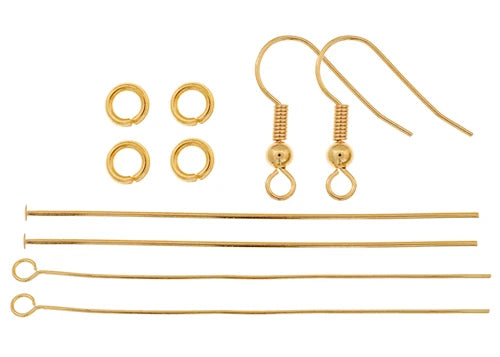 Fisk Hook with Ball & Spring LF/NF Gold - 1 pair