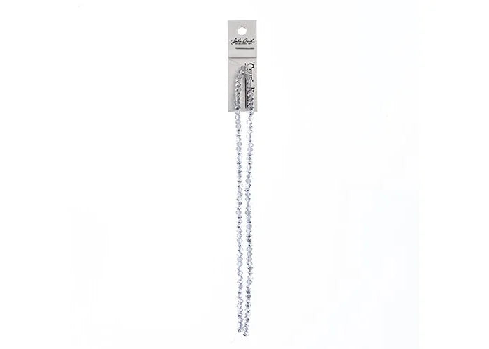 Crystal Lane DIY Rondelle 2 Strand 7in (apx110pcs) 3x4mm Transparent Half Silver Iris