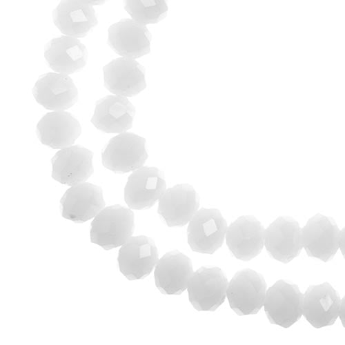 Crystal Lane DIY Rondelle 2 Strand 7in (apx78pcs) 4x6mm Opaque White Matt