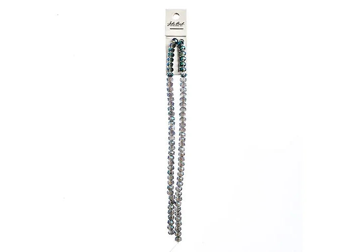 Crystal Lane DIY Rondelle 2 Strand 7in (apx78pcs) 4x6mm Transparent Green Luster