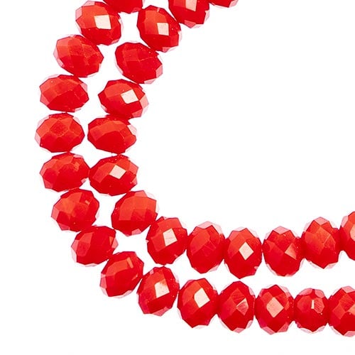 Crystal Lane DIY Rondelle 2 Strand 7in (apx78pcs) 4x6mm Opaque Red