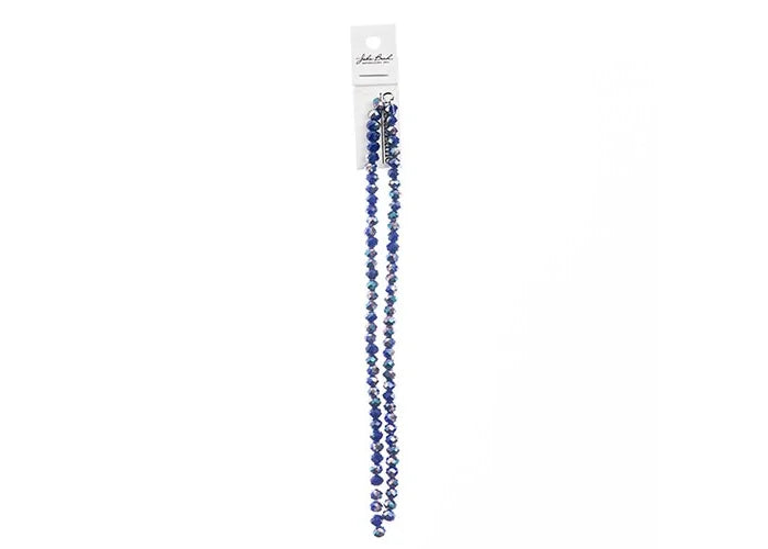 Crystal Lane DIY Rondelle 2 Strand 7in (apx78pcs) 4x6mm Opaque Dark Sapphire w/Half Iris