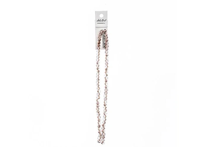 Crystal Lane DIY Rondelle 2 Strand 7in (apx78pcs) 4x6mm Transparent Crystal w/Half Copper Iris