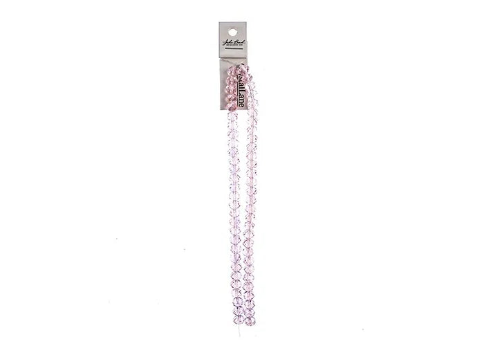Crystal Lane DIY Rondelle 2 Strand 7in (apx58pcs) 6x8mm Transparent Pink AB
