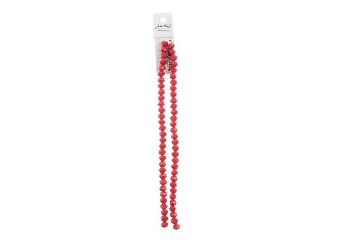 Crystal Lane DIY Rondelle 2 Strand 7in (apx58pcs) 6x8mm Opaque Red