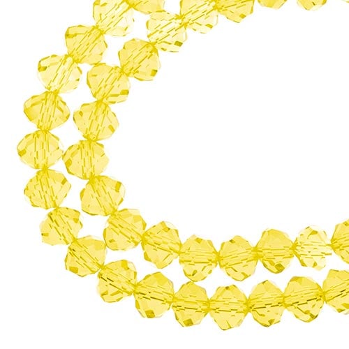 Crystal Lane DIY Rondelle 2 Strand 7in (apx58pcs) 6x8mm Transparent Yellow