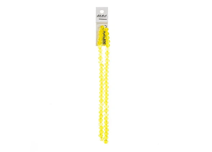 Crystal Lane DIY Rondelle 2 Strand 7in (apx58pcs) 6x8mm Transparent Yellow