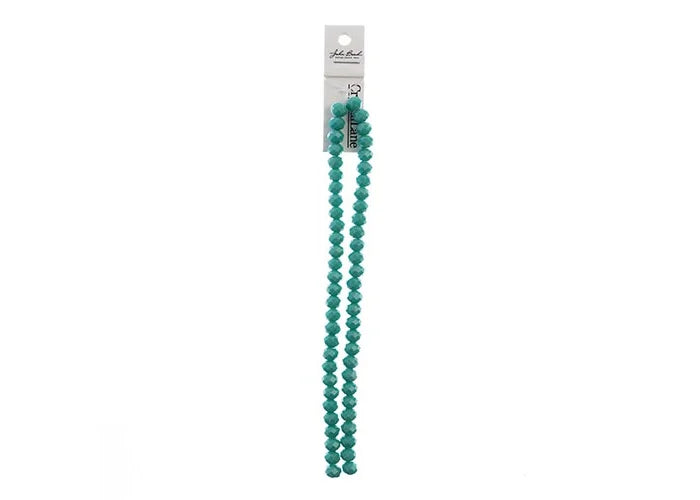 Crystal Lane DIY Rondelle 2 Strand 7in (apx58pcs) 6x8mm Opaque Turquoise Green