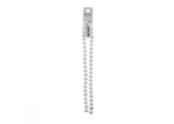 Crystal Lane DIY Rondelle 2 Strand 7in (apx46pcs) 8x10mm Opaque White Matt