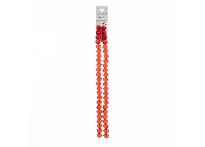 Crystal Lane DIY Rondelle 2 Strand 7in (apx46pcs) 8x10mm Transparent Red In Stock