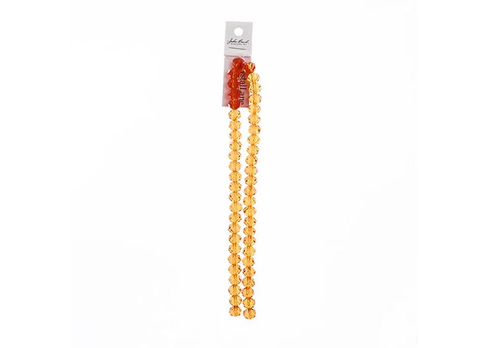 Crystal Lane DIY Rondelle 2 Strand 7in (apx46pcs) 8x10mm Transparent Orange