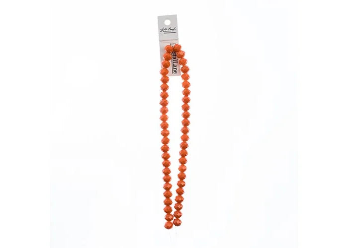 Crystal Lane DIY Rondelle 2 Strand 7in (apx46pcs) 8x10mm Opaque Orange