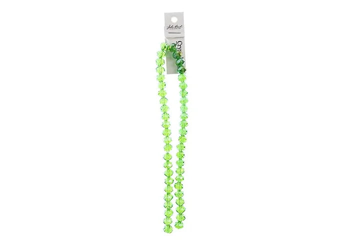 Crystal Lane DIY Rondelle 2 Strand 7in (apx46pcs) 8x10mm Transparent Green AB