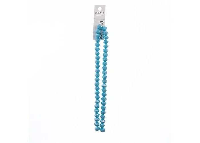 Crystal Lane DIY Rondelle 2 Strand 7in (apx46pcs) 8x10mm Opaque Blue AB