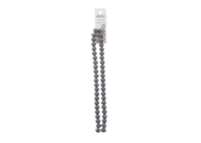 Crystal Lane DIY Rondelle 2 Strand 7in (apx46pcs) 8x10mm Opaque Grey