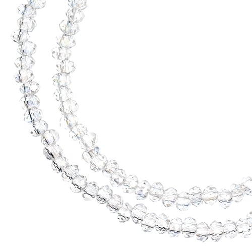 Crystal Lane DIY Rondelle 2 Strand 7in (apx246pcs) 1.5x2.5mm Transparent Crystal AB