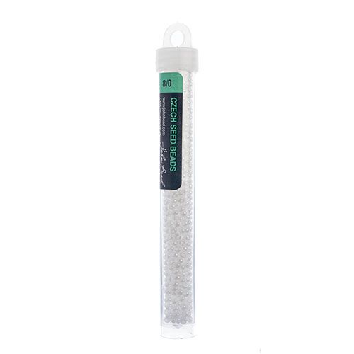 Czech Seed Beads apx. 22g Vial 8/0 OP. Pearl White