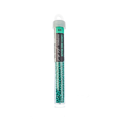 Czech Seed Beads apx. 22g Vial 8/0 Terra Intensive Dark Green Matt