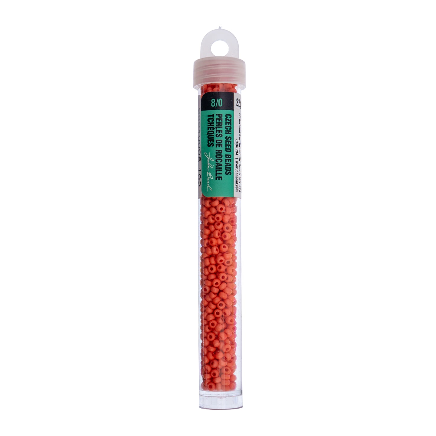 Czech Seed Beads apx. 22g Vial 8/0 Terra Intensive Orange Matt