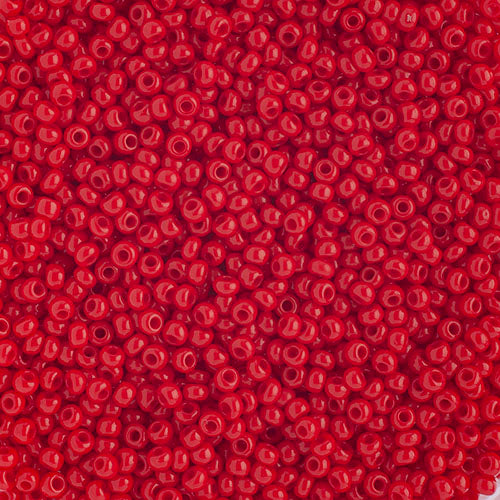 Czech Seed Beads 10/0 Opaque Medium Red In Stock