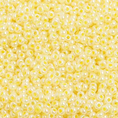 Czech Seed Beads 10/0 Pearl Dyed Yellow