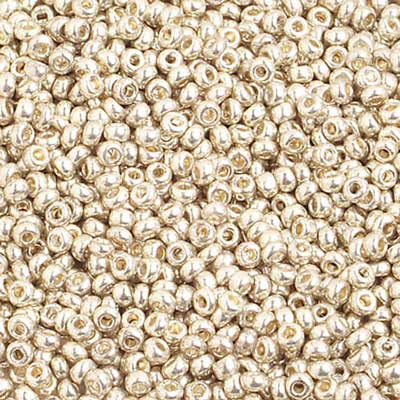 Czech Seed Beads 10/0 Metallic Light Silver