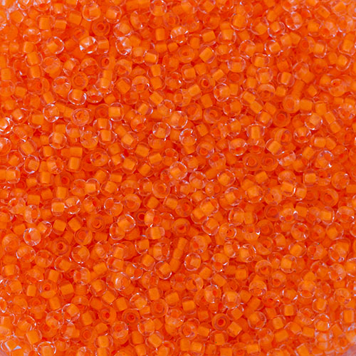 Czech Seed Beads 10/0 Crystal C/L Neon Orange