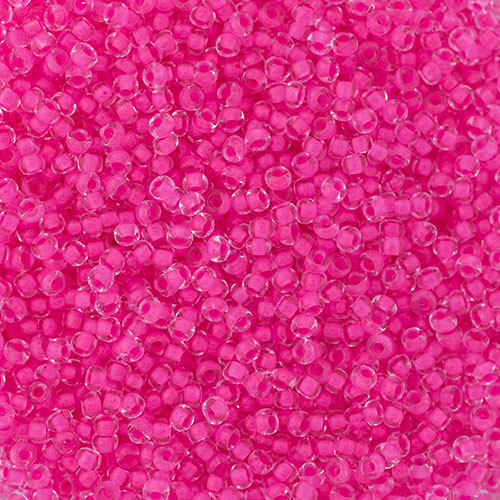 Czech Seed Beads 10/0 Crystal C/L Neon Pink
