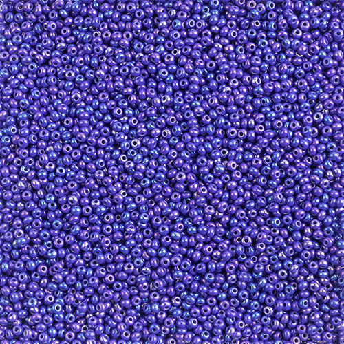Czech Seed Bead 10/0 Opaque Royal Blue Rainbow