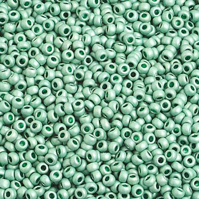 Czech Seed Beads 10/0 Metallic Mint Green Matt Terra Color