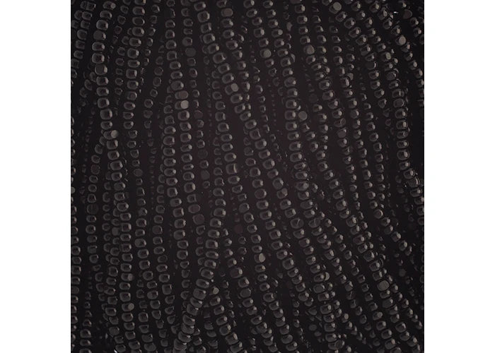 Czech Seed Bead 11/0 Cut Opaque Black Strung