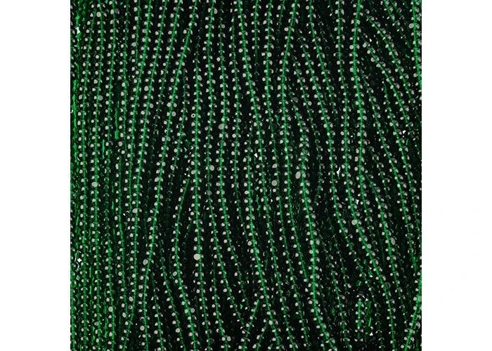 Czech Seed Bead 11/0 Cut Transparent Dark Green Strung