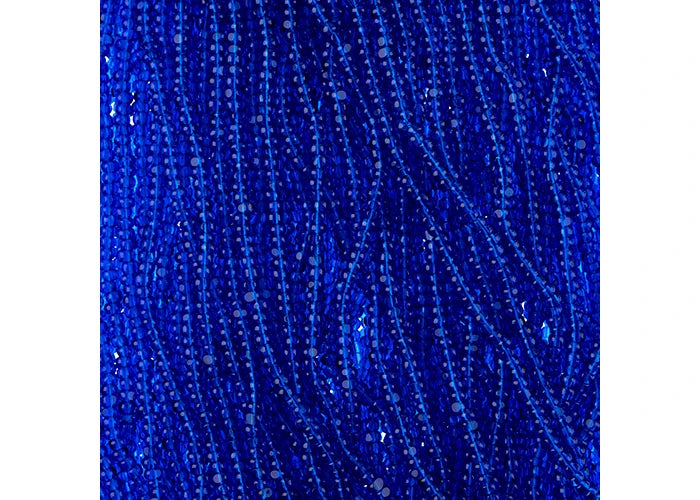 Czech Seed Bead 11/0 Cut Transparent Blue Strung