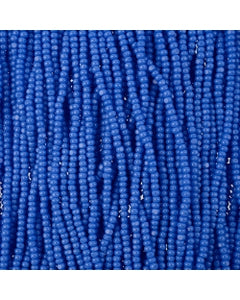 Czech Seed Bead 11/0 Cut Opaque Light Royal Blue Strung