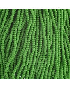 Czech Seed Bead 11/0 Cut Opaque Light Green Strung